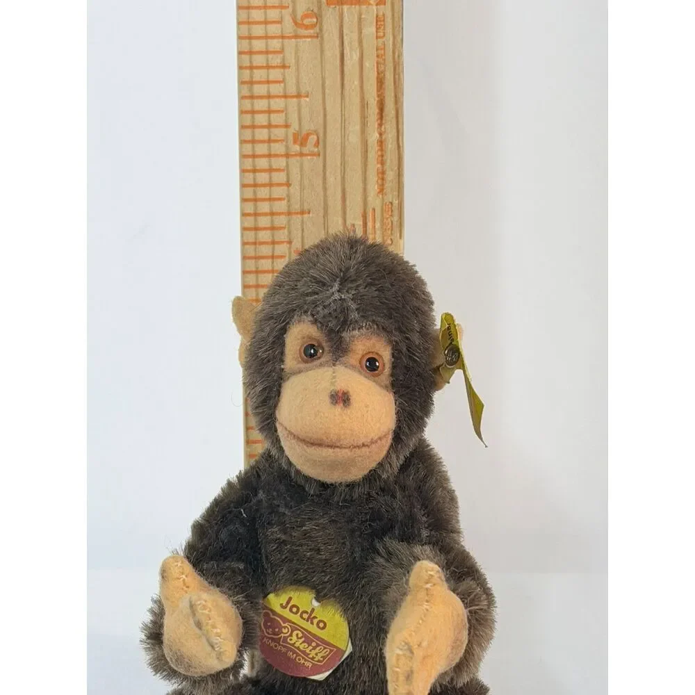 VTG Steiff Monkey Jocko Jointed Mohair Button 0020/16 Austria Germany 4.5